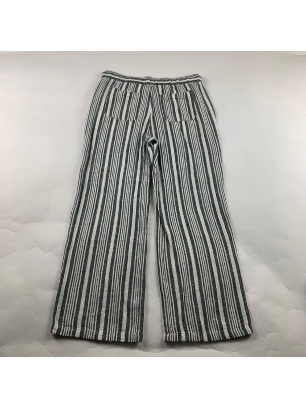 Old Navy Black Natural Stripe Linen Blend Wide Leg Lounge Pant S - Picture 5 of 6